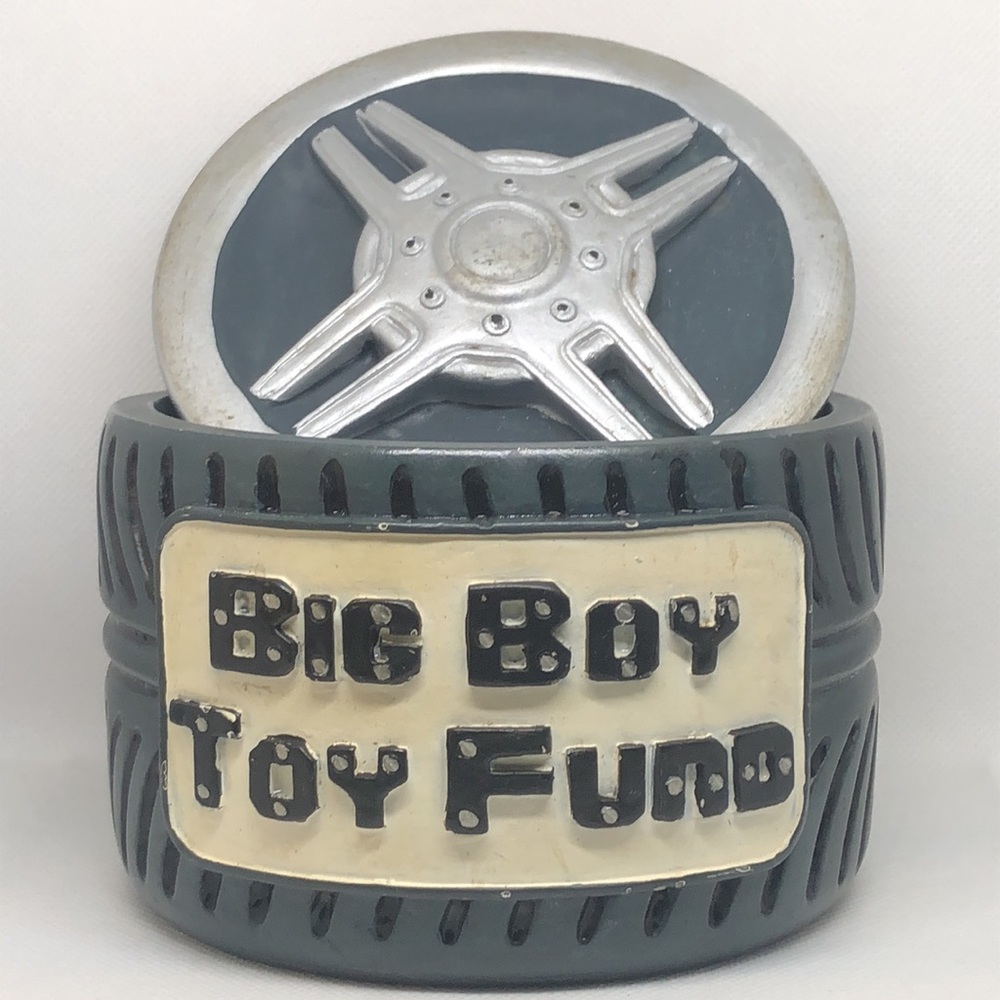 🛞 Big Boy Toy Fund 🛞 Tire Bank 🛞 Ceramic Container 🛞 - Picture 3 of 6